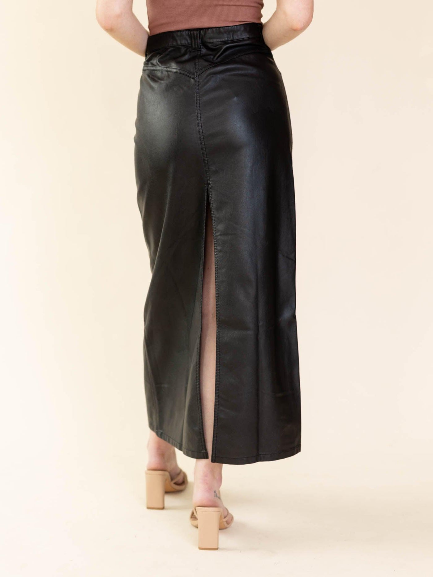 vegan leather skirt