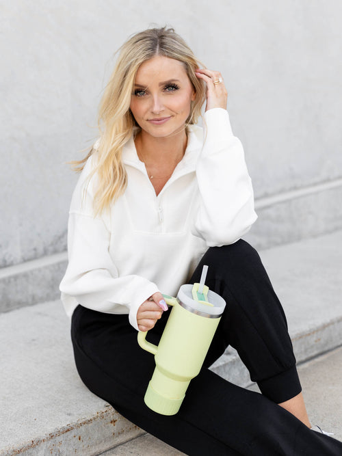 DoubleLUXE Soft Half Zip Sweatshirt