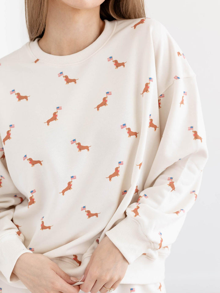 USA dog print sweatshirt