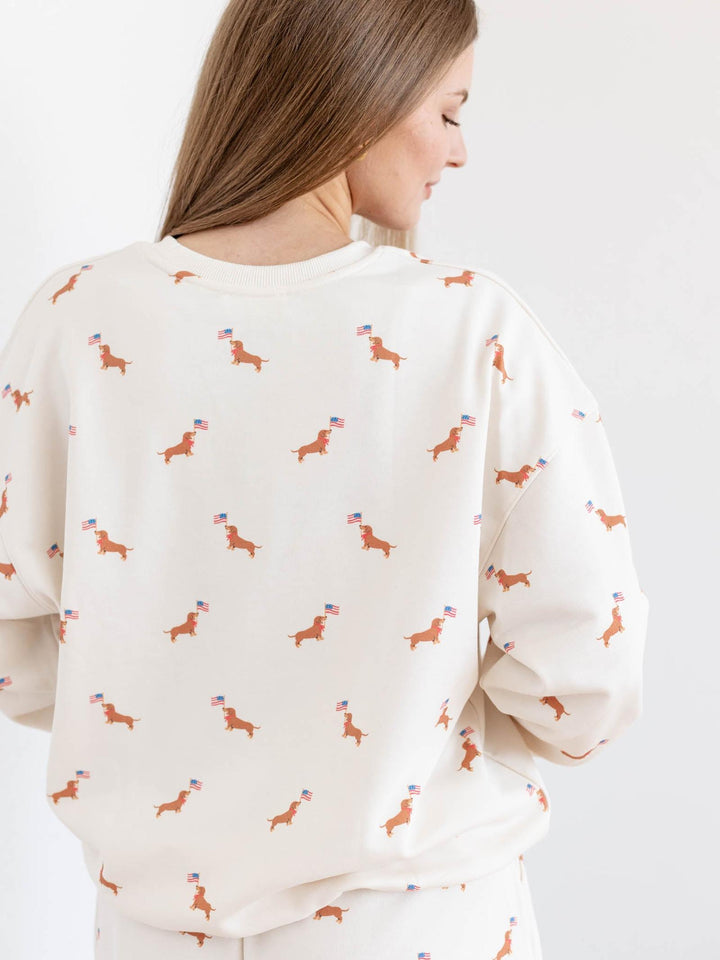 USA dog print sweatshirt