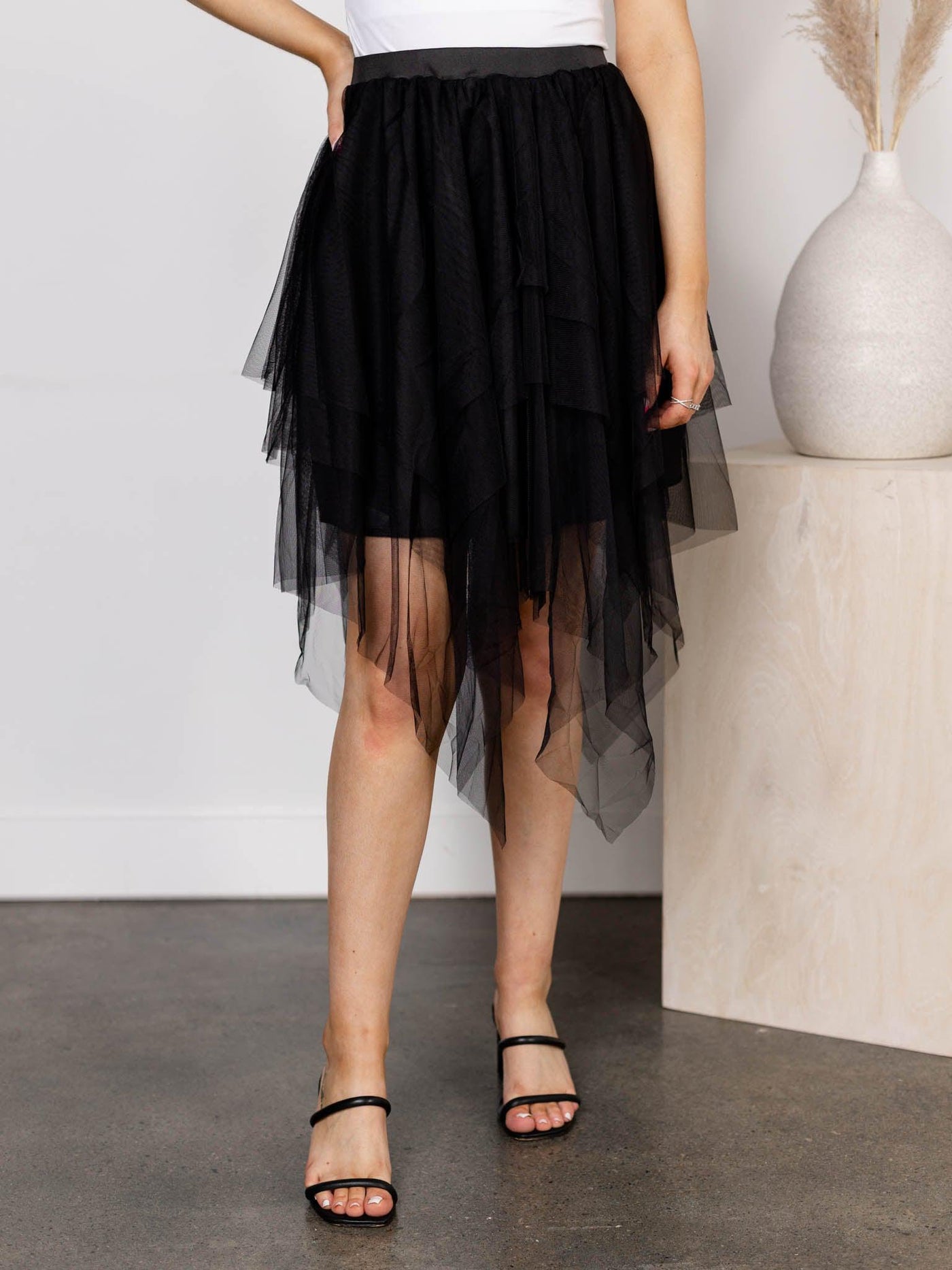 tiered mesh skirt