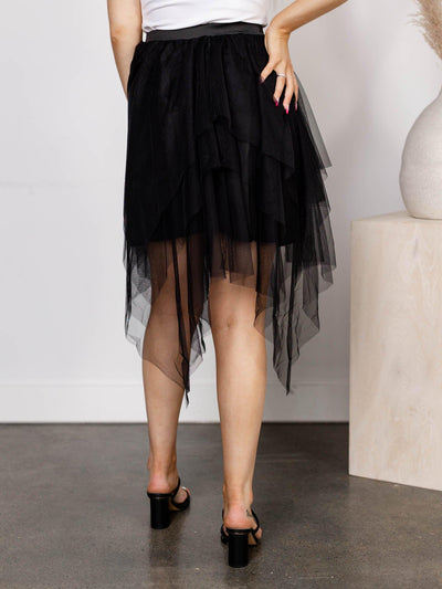 black mesh skirt