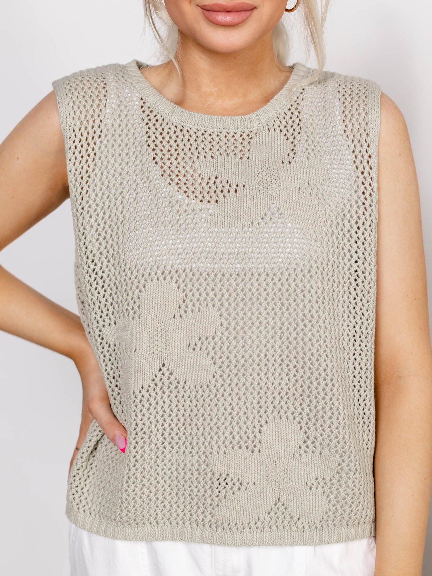 open knit muscle tank