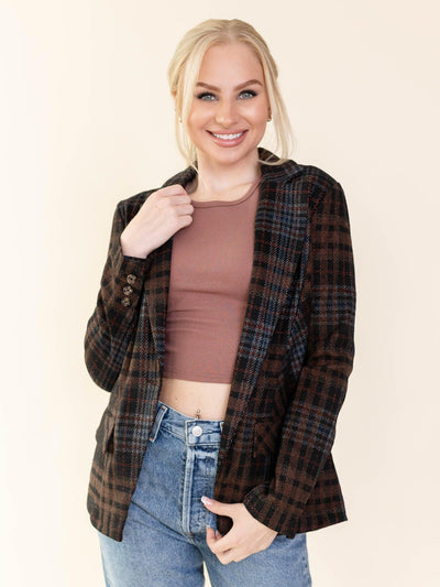 plaid blazer