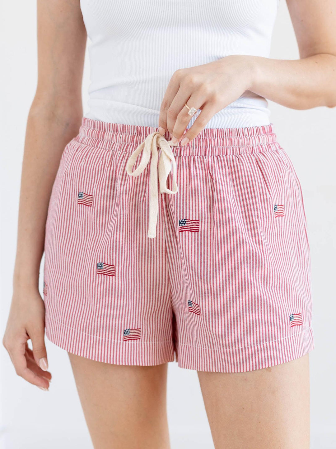 stripe americana shorts