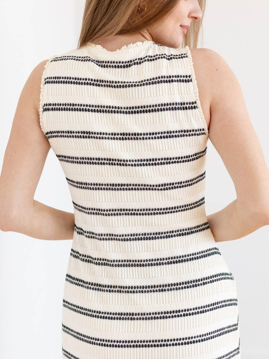 striped midi dress