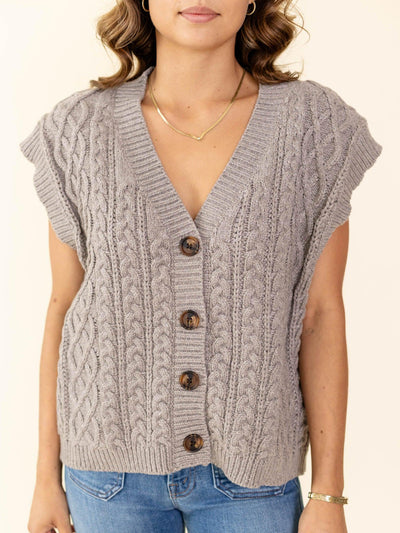 chunky button front vest