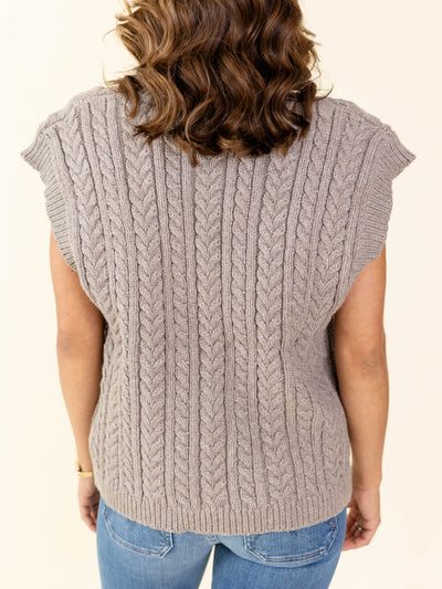 cable knit boxy vest