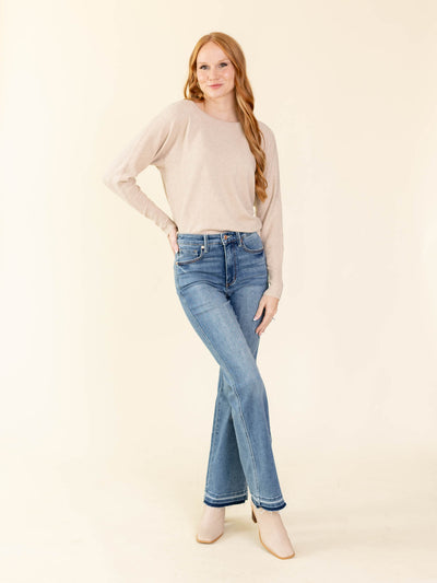 neutral waffle knit sweater