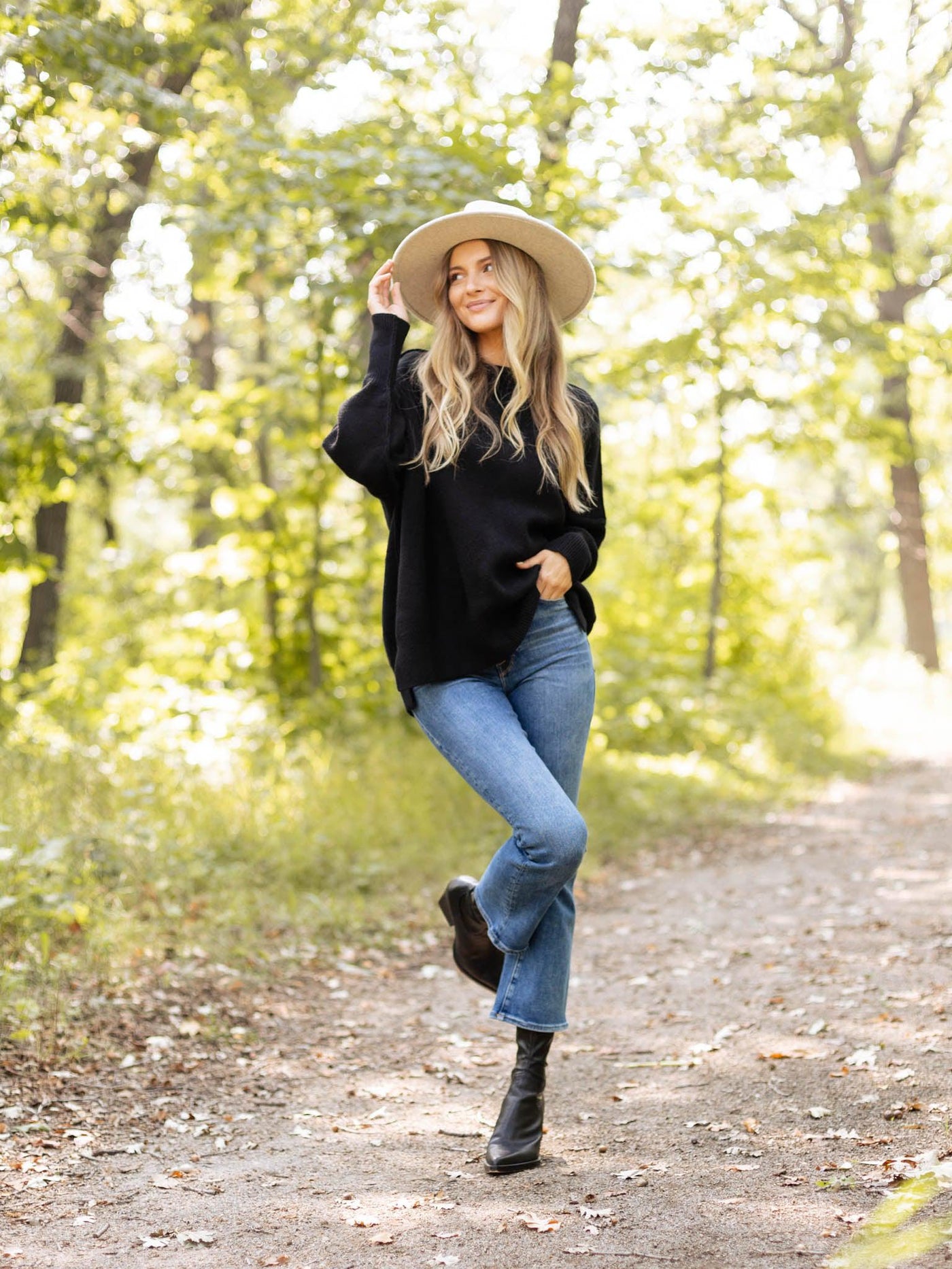 reverse seam drop shoulder sweater