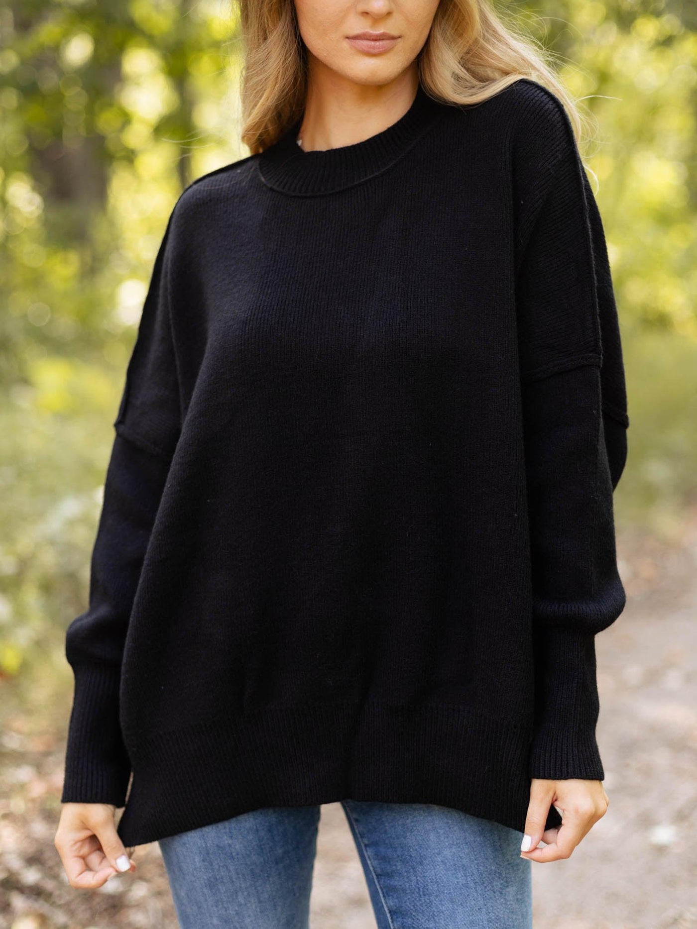 black sweater