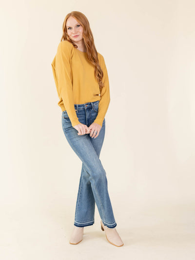 gold waffle knit top