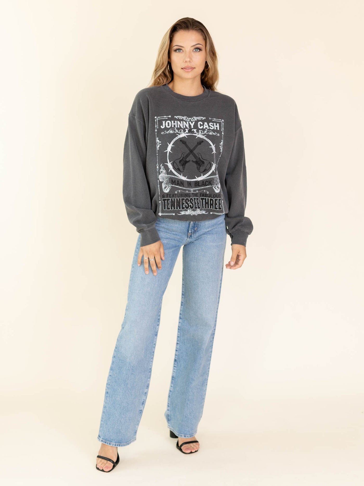 washed band sweatshirt