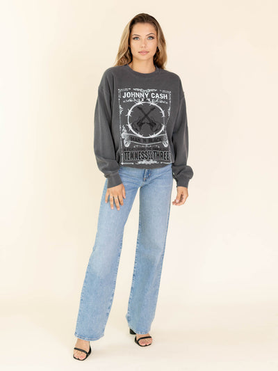 washed band sweatshirt