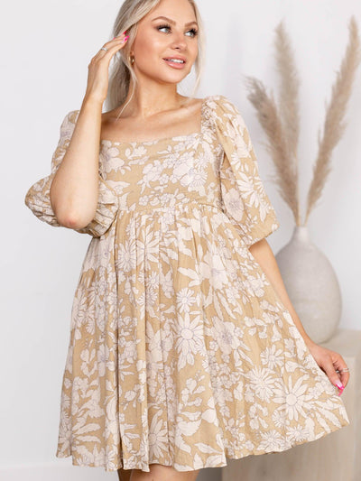 retro puff sleeve dress