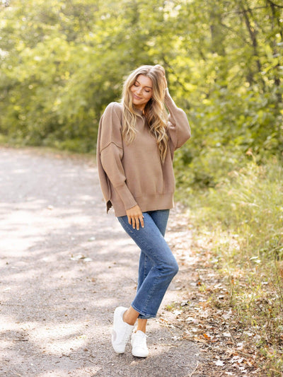 reverse seam sweater