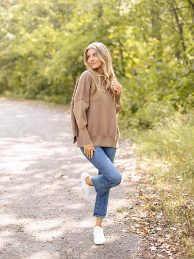 drop shoulder sweater