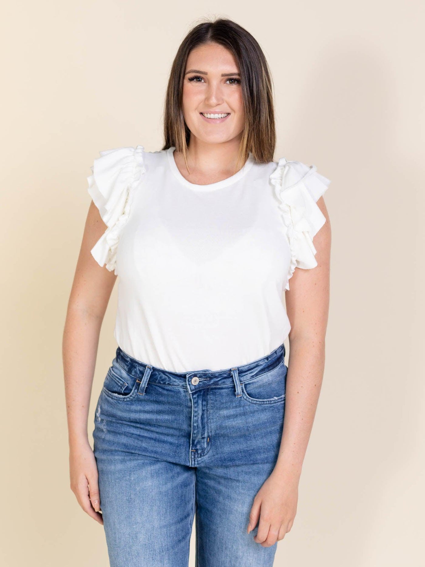 ruffle sleeve top