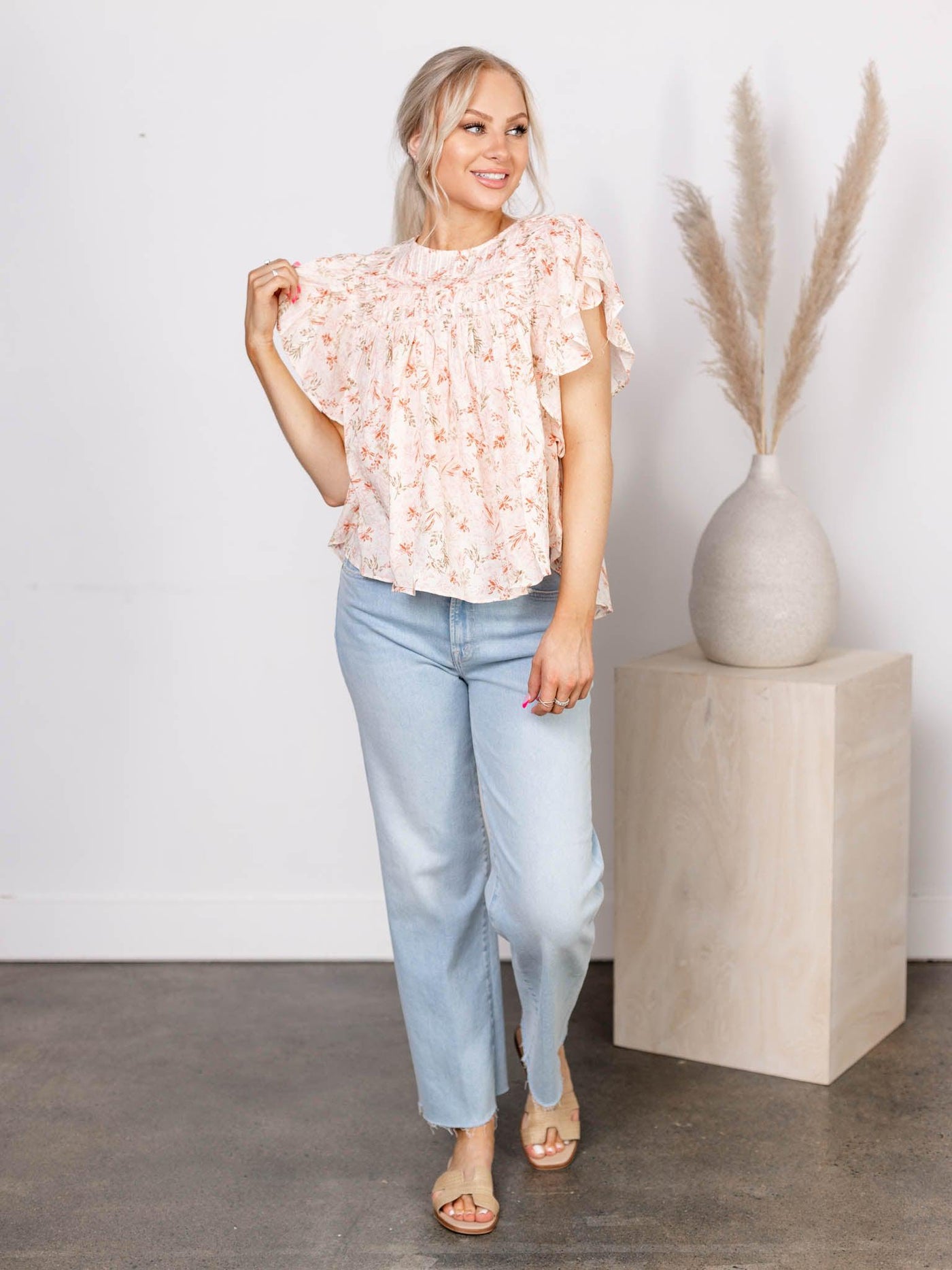 flutter sleeve blouse