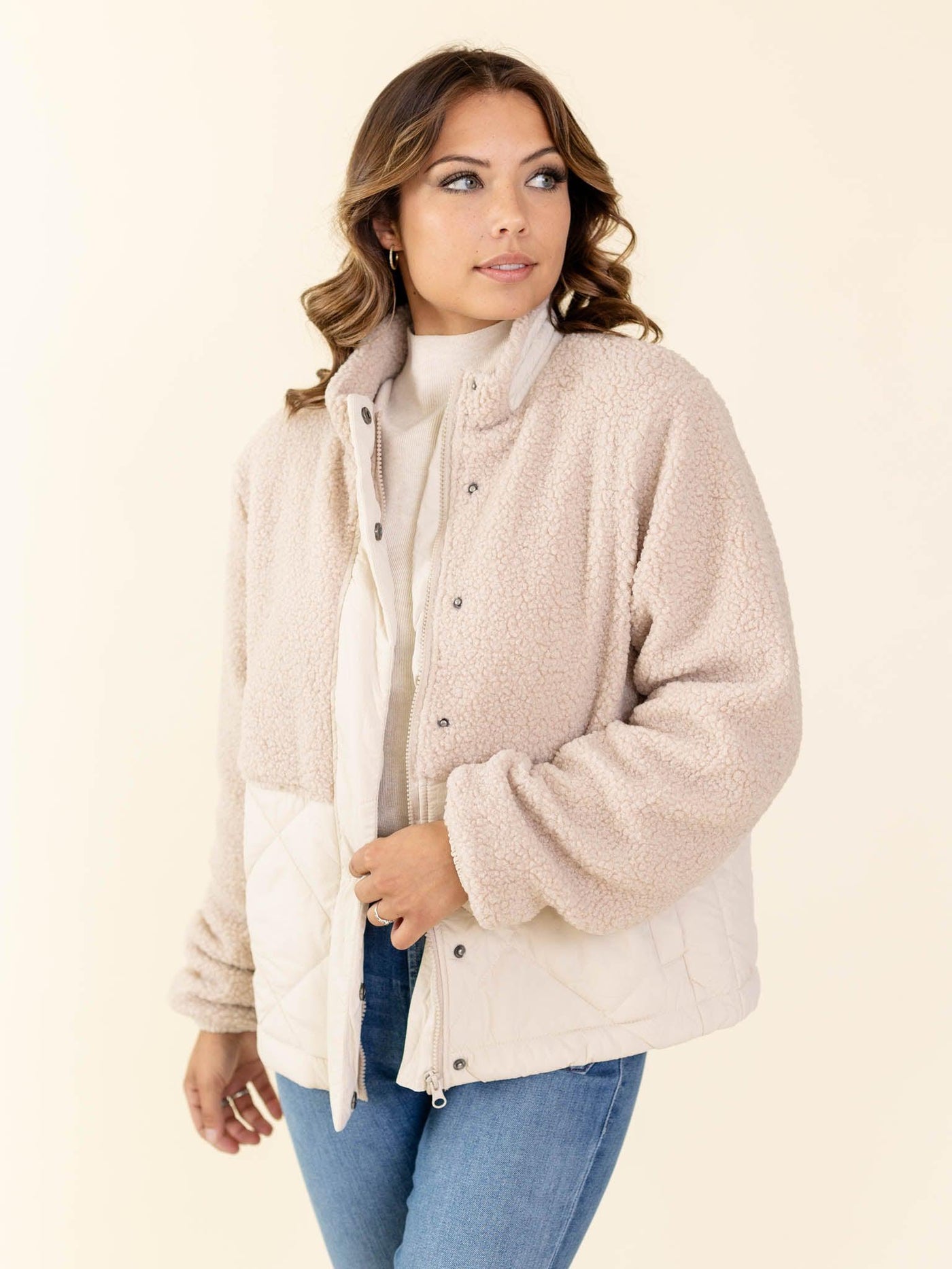 snap front zip up jacket
