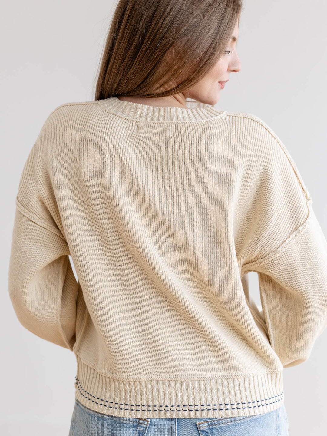 usa rope textured sweater