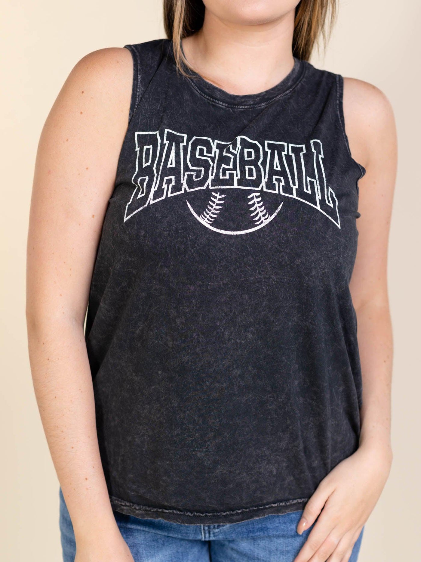 washed graphic tank top