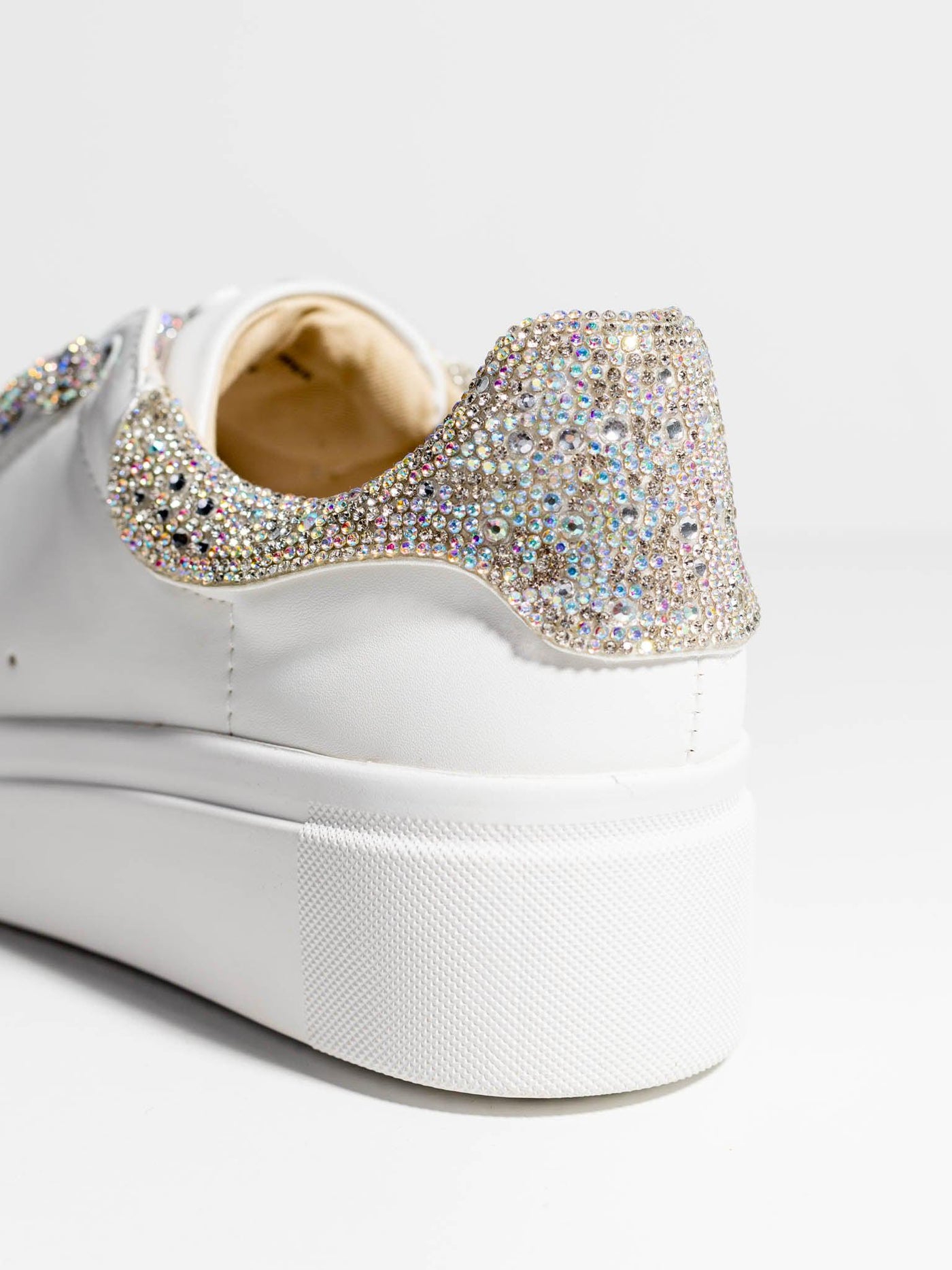 white rhinestone sneaker
