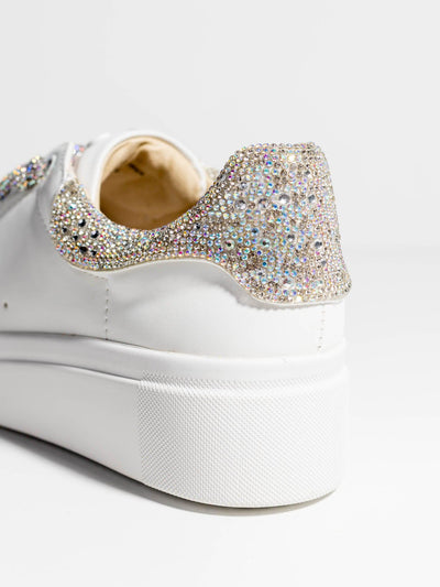 white rhinestone sneaker