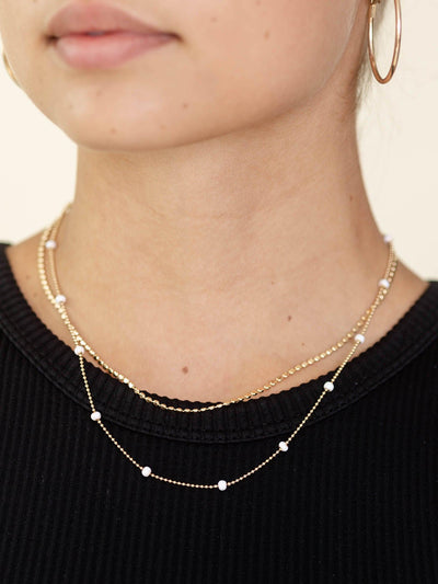 beaded metal necklace