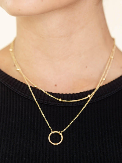 gold circle necklcae