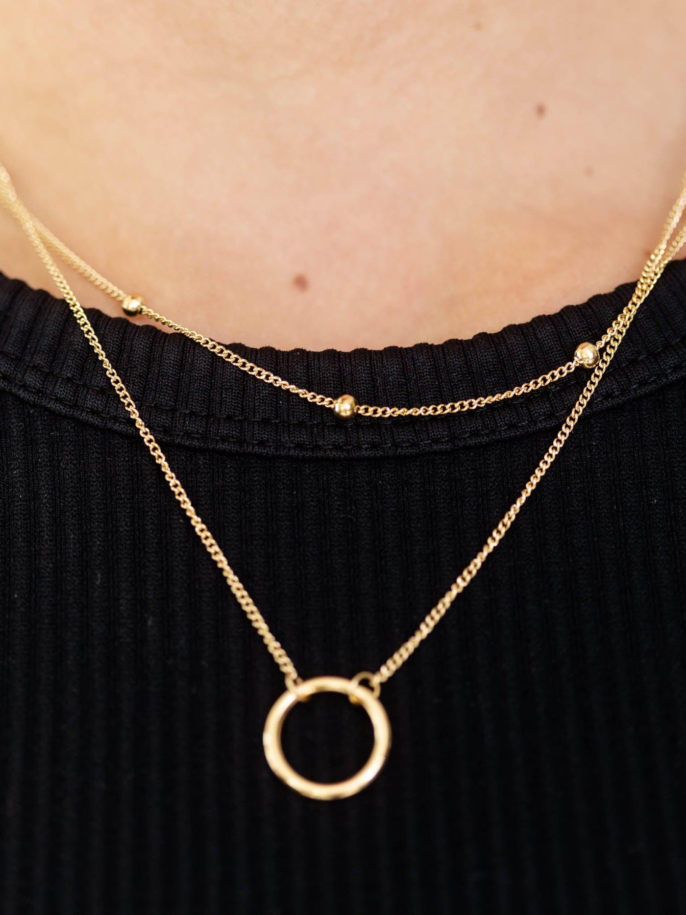 layered gold necklace