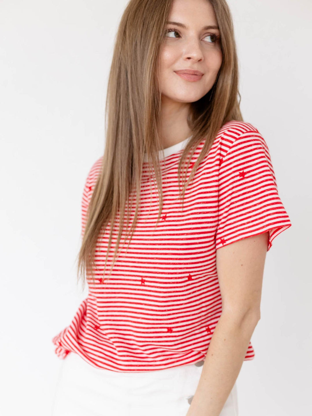 star embroidered top