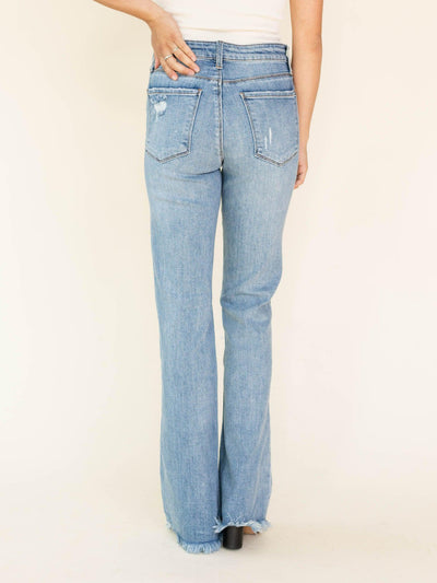 long bootcut denim pants