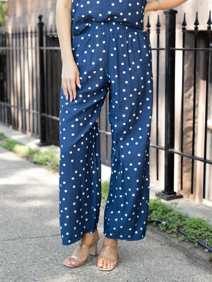 Woven Side Pocket Polka Dot Printed Pant