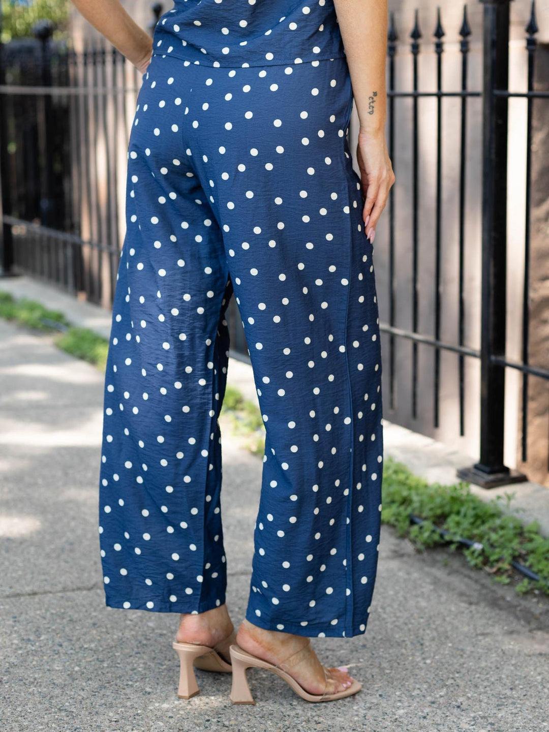Woven Side Pocket Polka Dot Printed Pant