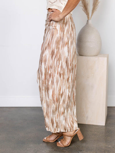 ruched detail printed skirt