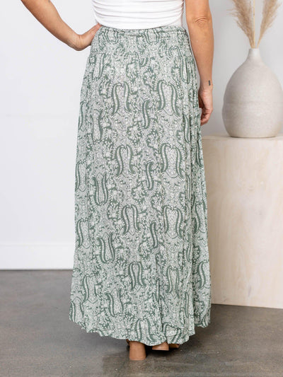 flowy woven maxi skirt