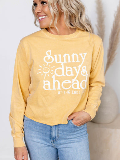 washed long sleeve top