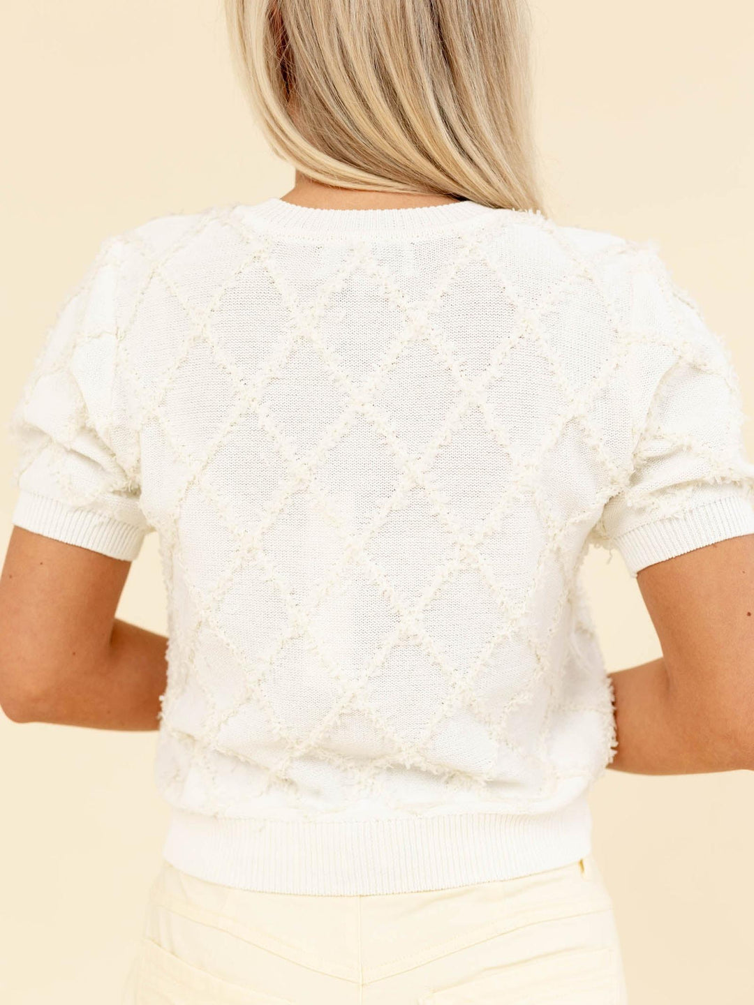 diamond textured cardigan