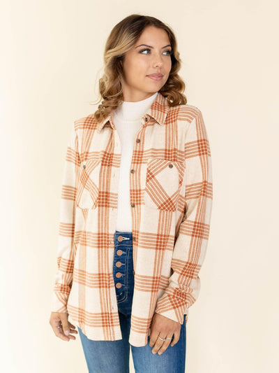 two tone plaid shacket