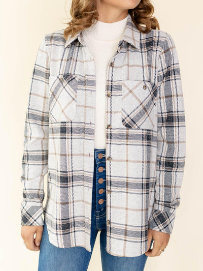 neutral plaid top