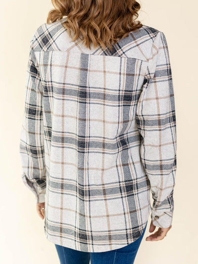 plaid button down