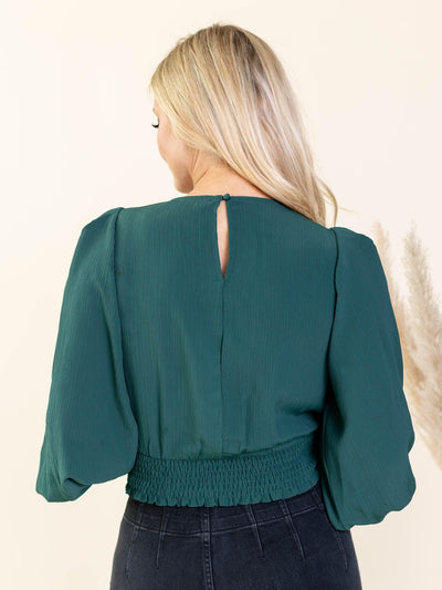 cuff sleeve cropped blouse