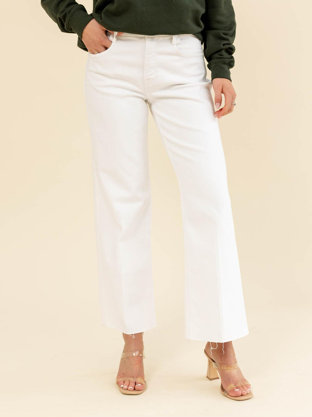 white cropped denim