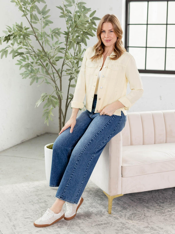 lightweight yellow denim jacket