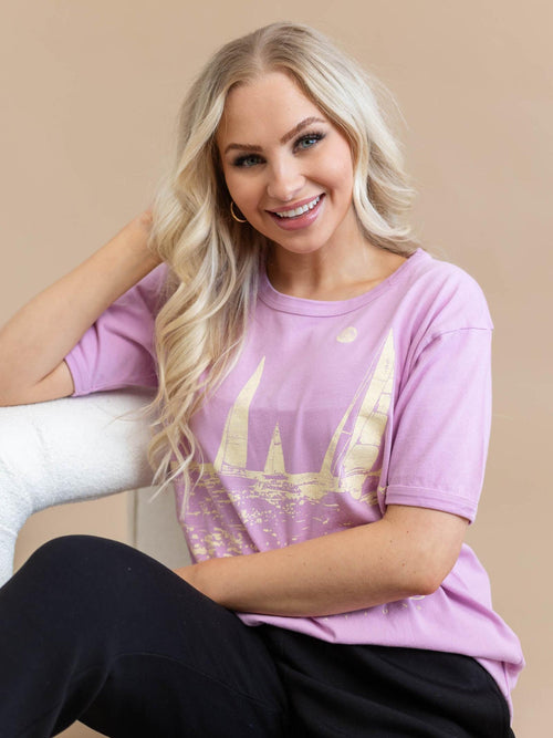 light purple beach boys tee