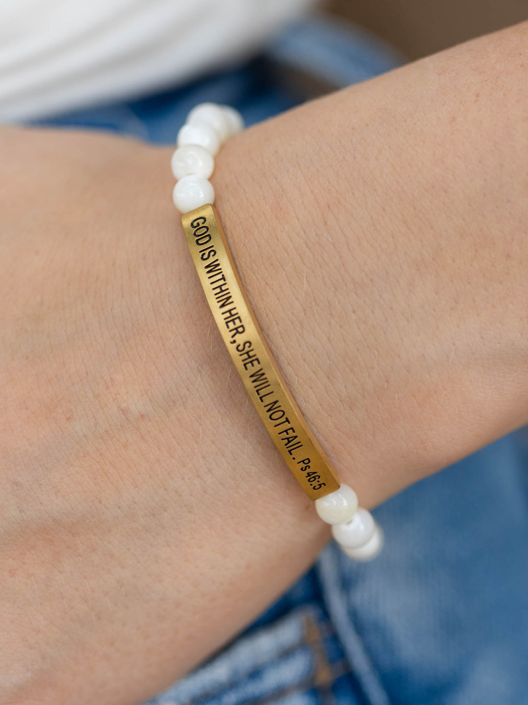 God Is Within Her She Will Not Fail Elevated Stone Bracelet