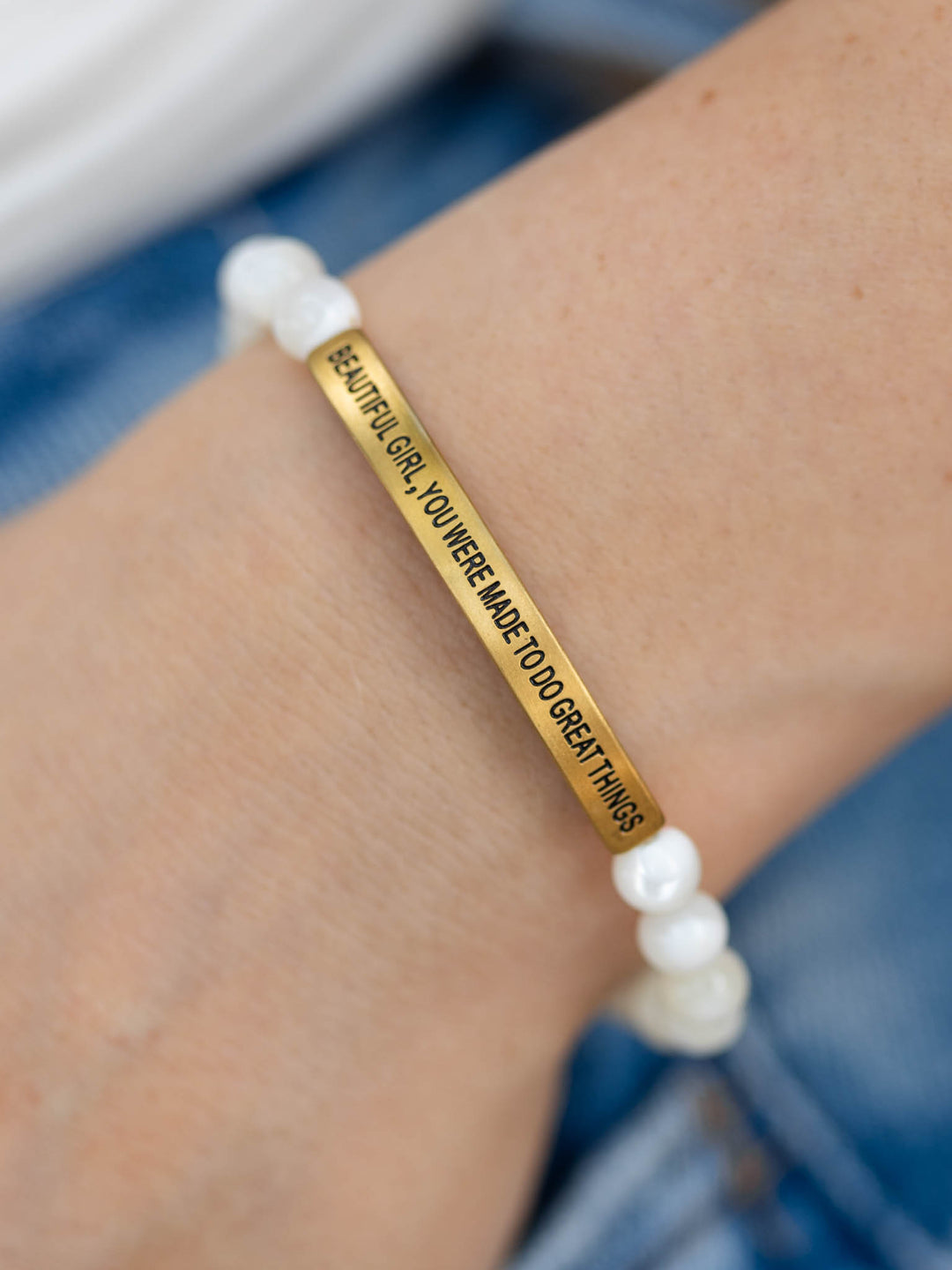 Beautiful Girl Elevated Stone Bracelet