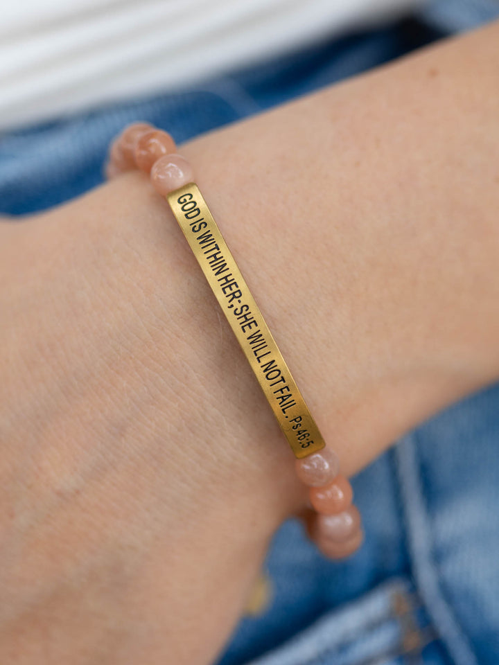 God Is Within Her She Will Not Fail Elevated Stone Bracelet