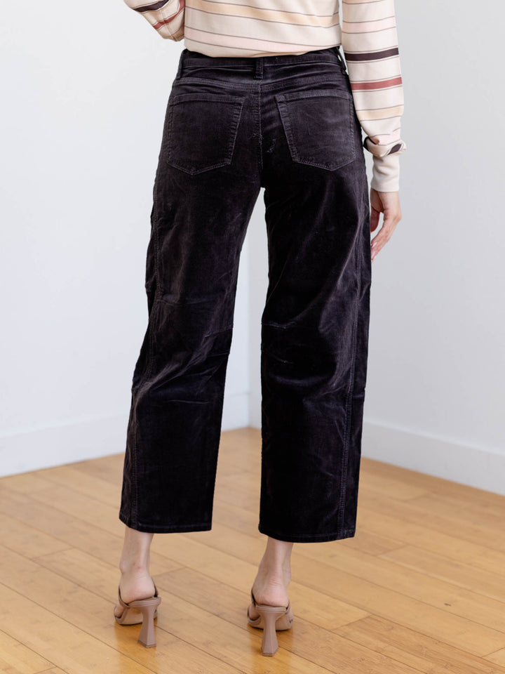 dark grey corduroy ankle pants